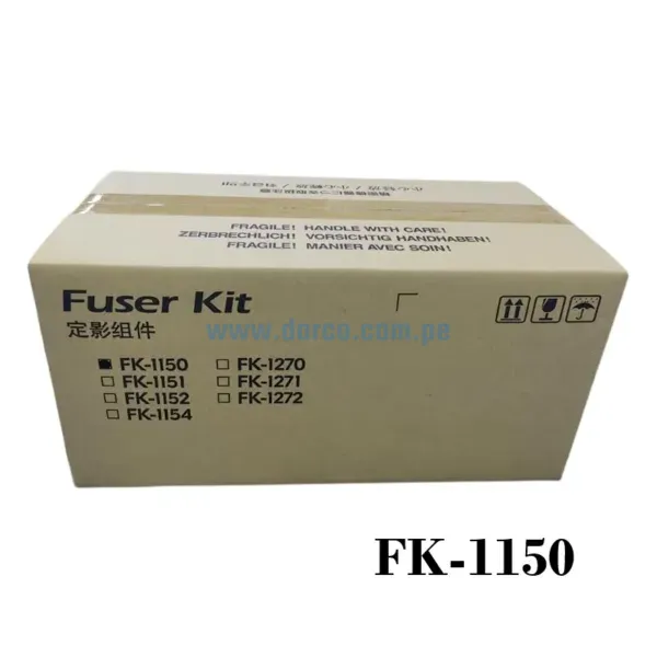 Unidad De Fusor Kyocera FK-1150, Para impresoras Kyocera M2040dn, M2540dw, M2640idw, Capacidad de impresion 100,000 Páginas.