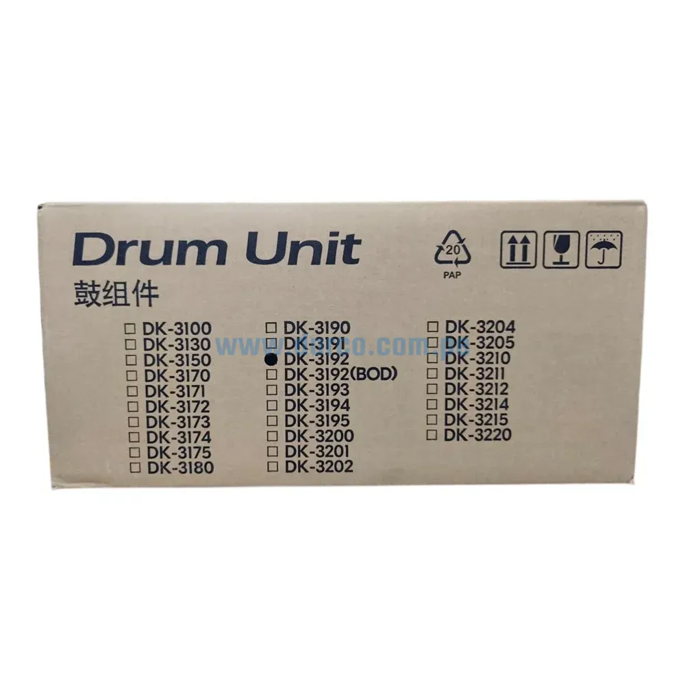 Unidad De Imagen Kyocera DK-3192, Para impresoras Kyocera Ecosys M3655idn, P3060dn, P3155dn, Rendimiento 500,000 Paginas